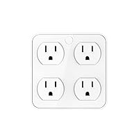 Wireless Wall Tap Smart Plug,Surge Protector, 4 Outlet Extender with 4 USB Charging Ports, Compatible with Alexa Google Assistant, no Hub Required (4 Outlets,4 USB Ports), ETL Certification
