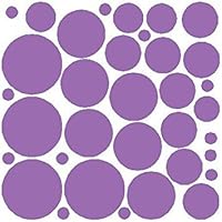 34 Lilac Polka Dots Vinyl Wall Decals Removable D¨¦cor Stickers Home Kitchen Baby Nursery Wall Art Mural