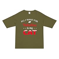 Valentines Day All I Want for Love Cat, Dog Animal Unisex Oversized Tee