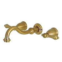 Kingston Brass KS3127AL 8-Inch Center Wall Mount Bathroom Faucet, Brushed Brass