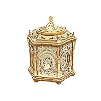 3D Wooden Puzzle Music Box (Secret Garden), Model Kits for Adults Spinning Musical Jewelry Box Vintage Keepsakes Storage, Gifts for Teens/Woman/Man