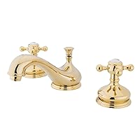 Kingston Brass KS1162BX Vintage Widespread Bathroom Faucet, 5-1/2 inch spout reach, Polished Brass