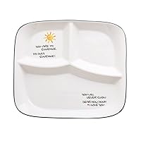 Healthy Eating Plate Ceramic, Diet Dinner Plate with 3 Compartment, Portion Control Plates for Adults Weight Loss