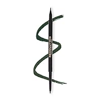 Makeup Revolution- Felt & Kohl Eyeliner- Green |Ultra Creamy and Pigmented texture | Smooth and buttery application |Smudge proof and long lasting | Built in smudger for smokey looks | 0.13gm