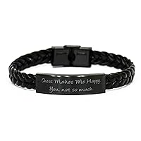 Sarcastic Chess Braided Leather Bracelet, Chess Makes Me Happy. You, not so Much, Love Gifts for Men Women, Chess Set, Chess Board, Chess Pieces, Chess Game