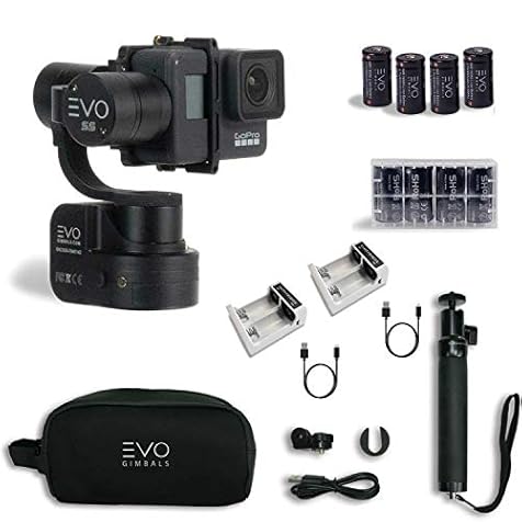 EVO SS 3 Axis Wearable Gimbal - Stabilizer for GoPro Hero4, Hero5, Hero6, Hero7 Black, Yi 4K, Garmin Virb Ultra 30 - Bundle Includes EVO SS Gimbal, Extra Batteries, Extra Charger (3 Items)