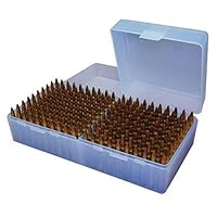 MTM Case-Gard P-200 Series Flip Top Small Rifle Ammo Box .204 Ruger/.223 rem/.300 AAC Blackout and Similar Rounds Holds 200 Rounds Clear Blue