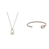 Skagen Women's Pendant Necklace Agnethe and Cuff Bracelet Shell Pearl