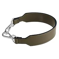 Shoulder-Strap Short Handles Strap-Replacement Faux Leather Replacement-Strap for Purse Handbag Dark Green(Silver Clasp）