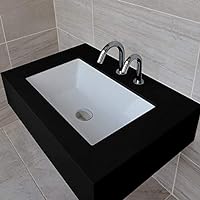 Uder-counter or self-rimming porcelain Bathroom Sink with an overflow. W: 22