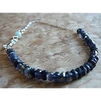 Iolite & Amazonite Gemstone Bracelet Minimal Healing Beaded Jewelry 4mm Green 2mm Blue Semi Precious Stone Crystal Beads by Gemswholesale