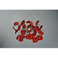 Romantic red Leaves Ceiling lamp - Handmade Pendant Lighting for The Home - Dining Room Lighting - Bedroom Lighting Ideas