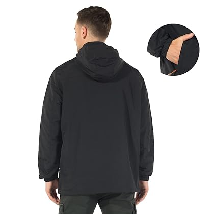 RIJING Men's Lightweight Jacket Windproof Softshell Windbreaker Outdoor Spring Coat Packable Hiking Outwear with Hood