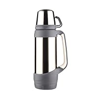 1.2L Thermal Kettle Double Lid Stainless Steel Vacuum Large Capacity Portable Travel Kettle Sports Bottle Bottle (Size : Natural)