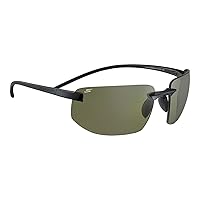 Serengeti Men's Lupton Oval Sunglasses, Matte Black, Medium