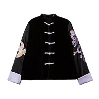 Silk Elegant Short Thicken Coat Women Chinese Style Embroidery Retro Jacket Autumn Winter