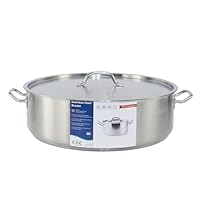 China SSBZ-30 Stainless Steel Brazier with Lid 30 Qt. - 1 Set
