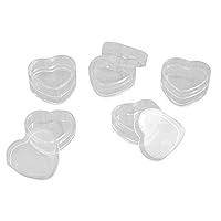100Pcs 4ml Empty Plastic Cosmetic New Clear Refillable Plastic Heart Shape Pot Jars Bottles Make up Cosmetic Containers with Lids for Face Cream Lotion Eye Shadow Lip Balm