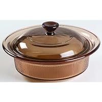 Corning Ware Visions Visionware Glass Amber Covered Casserole Baking Dish - 1 Qt