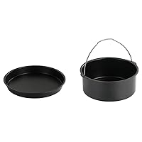 Pizza Pan Cake Barrel Air Fryer Non-Stick Steel Baking Accessories 6inch for Home Kitchen Resturant 2PCS, Pizza Pan