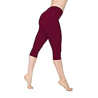 Women's High Waisted Yoga Leggings, Tummy Control Non See Through Workout Athletic Running Yoga Pants Capri Leggings