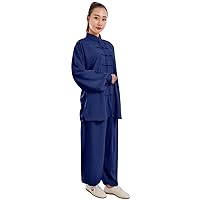 ZooBoo Unisex Cotton Blend Long/Short Sleeves Tai Chi Suit Morning Exercise Uniform Kung Fu Clothing