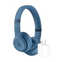 Beats Solo4 - Slate Blue + Apple C19 USB-C Power Adapter - iPhone Charger with Fast Charging Capability, Type C Wall Charger