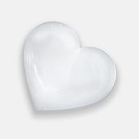Himalayan Glow Heart Stone 10cm Selenite Crystal, Stone-10 cm, White