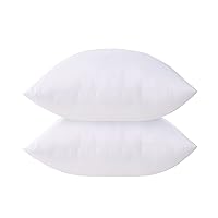 Acanva Throw Pillow Inserts for Bed Couch Sofa Chair Indoor Decorative, Square Sham Stuffer Cushion with Premium Polyester Microfiber, 26x26 Inch(2 Count), White