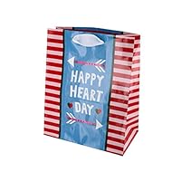Happy Heart Day Striped Gift Bag - Pack of 72