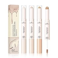 Double-headed concealer pen, three-dimensional natural powder, delicate face, foundation cream, concealer liquid.