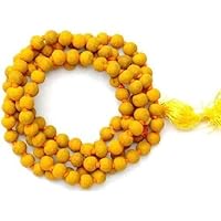 Rosary Haldi Turmeric Japa Mala 100% Natural & Original Meditation Prayer Bagalamukhi Puja | Siddh Japa Mala Necklace 108 Beads