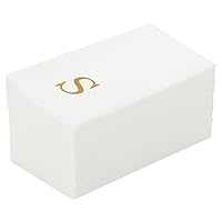Restaurantware Luxenap 15.8 X 7.9 Inch Linen-Feel Guest Towels 50 Lettered Hand Towels - Gold Letter 'S' Sans Serif Font White Paper Dinner Napkins airlaid For Restrooms And Tables
