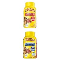 Bundle of L'il Critters Kids Calcium Gummy Bears with Vitamin D3, 150ct + Lil Critters Gummy Vites Daily Kids Multivitamins Fruit Flavored Gummy 95-190 Day Supply, 190-count