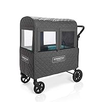 WONDERFOLD Cold Weather Shield Stroller Cover for Winter Made of Breathable Cationic Fabric Filled with Cotton for Warmth Featuring Hook and Loop Closure Window Openings (W1 OG)