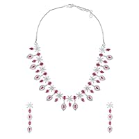 AMLY MJ JEWELLERY Ruby Drop Necklace Collection: Where Elegance Meets Timeless Beauty 23003