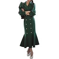 Womens Dresses Autumn Plus Size Women' Skirt Suit Dress Hepburn Style Fishtail