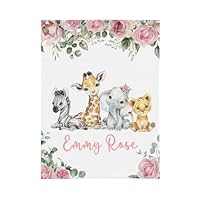 Generic Customized Baby Blankets Personalized Baby Blankets for Girls Boys Floral Animal Baby Plush Blanket Gift for Newborn New Mom (Cute Animal), W-BYMT004