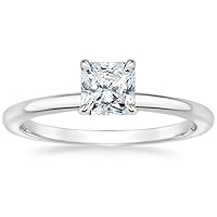 ERAA Jewel Radiant Cut 1 Carat Moissanite Engagement Ring, Wedding Ring, Eternity Sterling Silver Ring, Anniversary/Christmas/Birthday/Valentine's Day Jewelry Gift