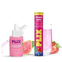 prime craft Glutathione Skin Glow 15 Effervescent Tablets and Guava Serum Combo | 2% Alpha Arbutin for Women & Men with Niacinamide, PHA Vitamin E pigmentation dark spots removal.