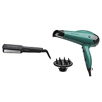 REVLON Smooth and Straight Ceramic Flat Iron | Fast Results, Smooth Styles & Volume Booster Hair Dryer | 1875W for Voluminous Lift and Body,