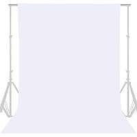 GFCC 8FTX10FT White Backdrop Background for Photography Photo Booth Backdrop for Photoshoot Background Screen Video Recording Parties Curtain