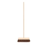 MEIYITIAN Fresh Wind Brown Silk Broom and Dustpan set With Solid Wood Handle Soft Hair Broom Combination Plant Anti- static Non- stick Hair