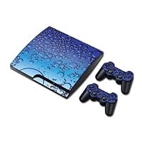 Vinyl Decal Skin/stickers Wrap for Ps3 Slim Play Station 3 Console and 2 Controllers-Water