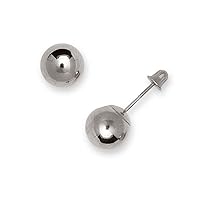 Jewelryweb Solid 14k White Gold 3-8mm Ball Screw back Stud Earrings Screw Back Earrings for Teen Girls Women Cartilage - Real 14k Gold - Hypoallergenic - Non Tarnish Everyday Earrings