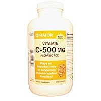 Major Pharmaceuticals 700717 Vitamin C Ascorbic Acid Tablet, 500mg (Pack of 1000)