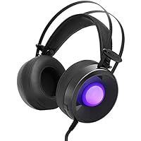 Headset 3.5mm Headset Stereo HiFi Bass Noise LED Light Gaming Headphone Computer PC Gaming Headset with (Black)