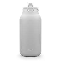 Ello Hydra 64oz Half Gallon Vacuum Insulated Stainless Steel Jug with Locking, Leak-Proof Lid and Soft Silicone Straw, Metal Reusable Water Bottle, Keeps Cold All Day, Grey