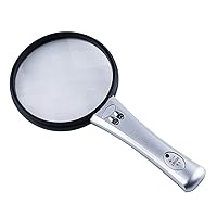 Handheld Reading Magnifier, Handheld Magnifying Glass with Led Light Portable High-Definition for Macular Degeneration Seniors Inspection Coins Read