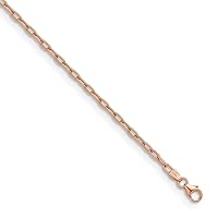 14k Gold 2.9mm Elongated-Cable Solid Link Chain Necklace